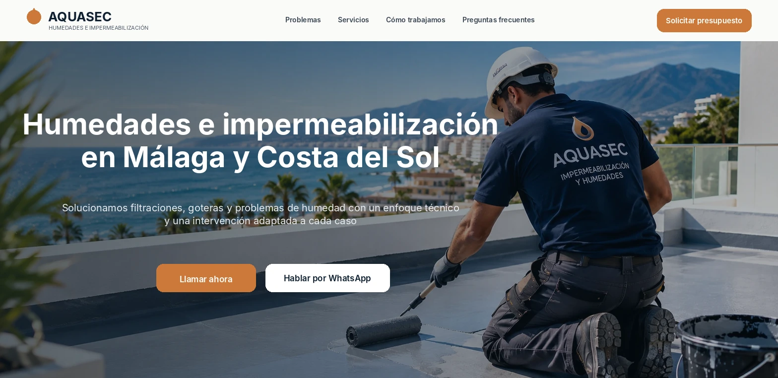 Vista de escritorio del proyecto demostrativo AQUASEC