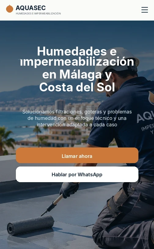 Vista móvil del proyecto demostrativo AQUASEC